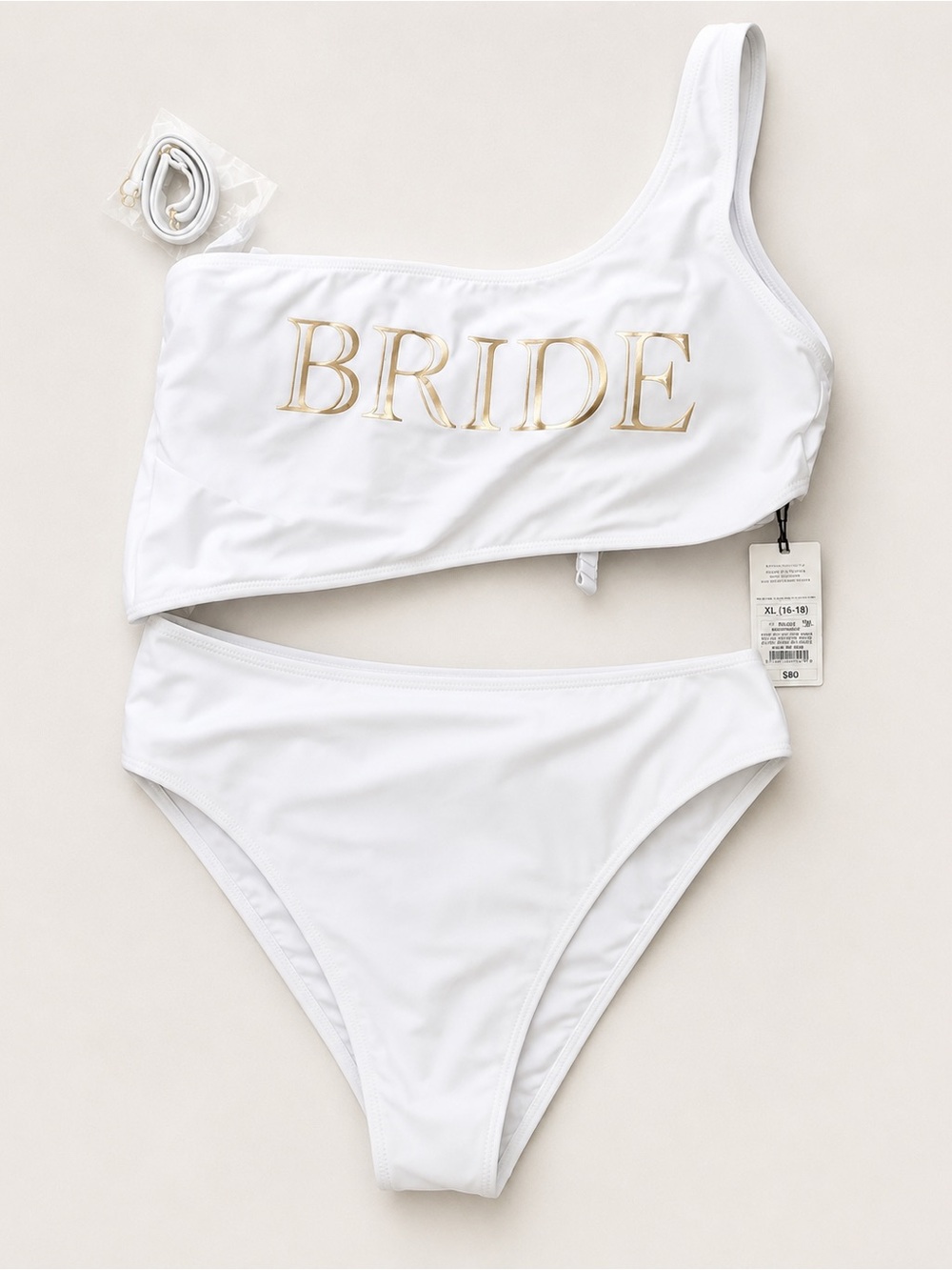 White Bride One-Shoulder Swimsuit